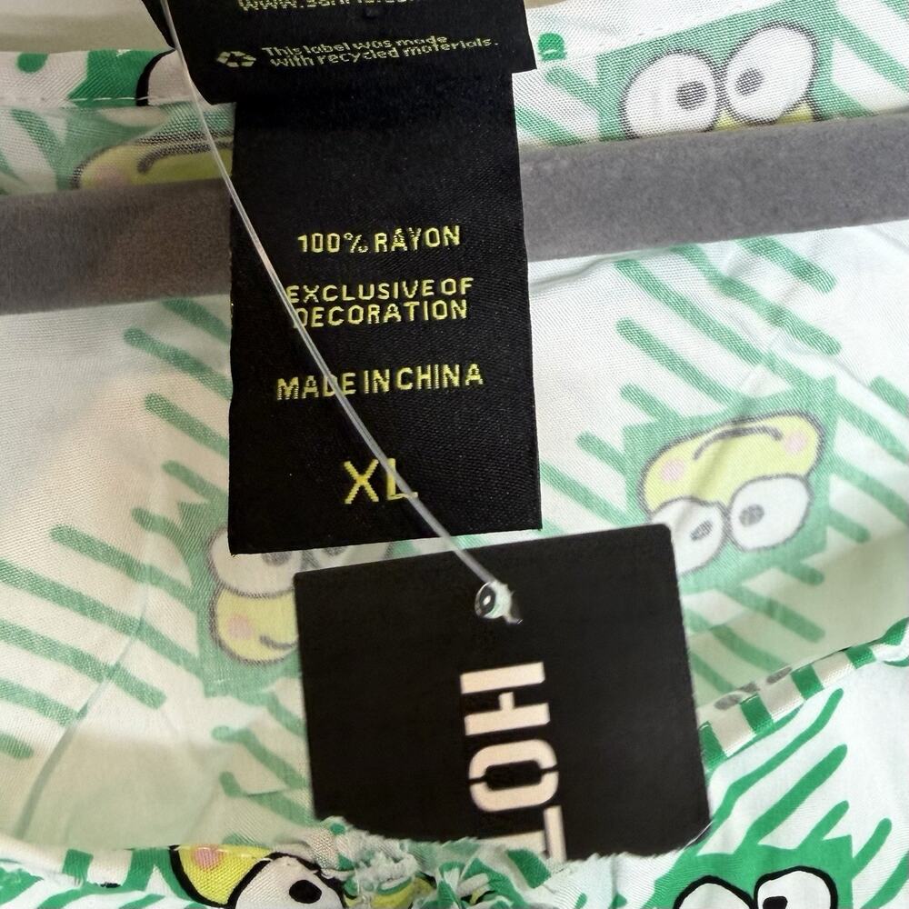 Keroppi Sanrio X Hot Topic Gingham Peplum Top Womens XL Green Frogs - Picture 5 of 6